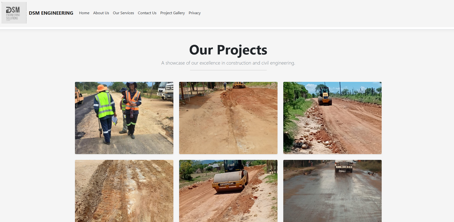 Construction company website – contact