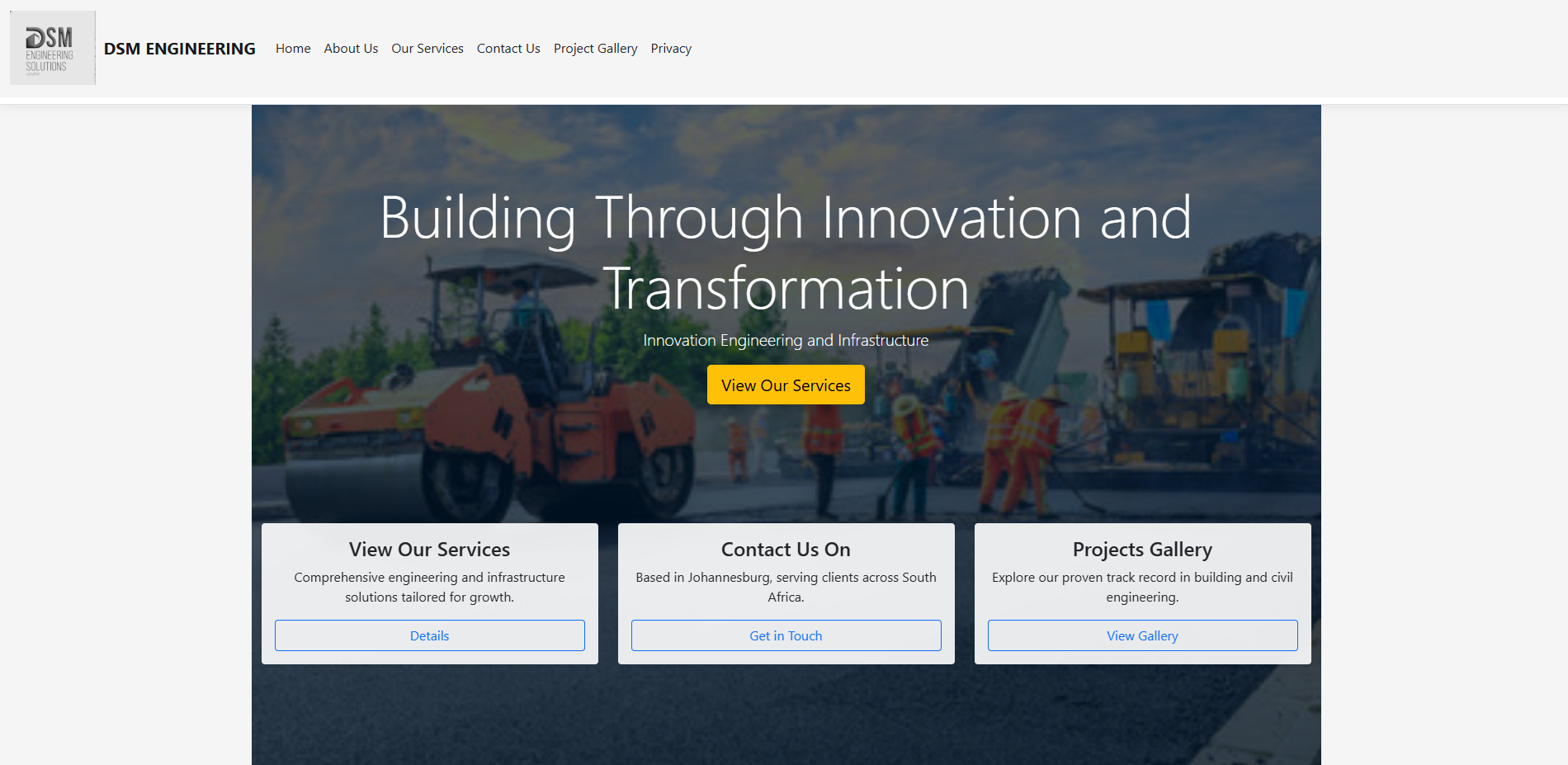 Construction company website