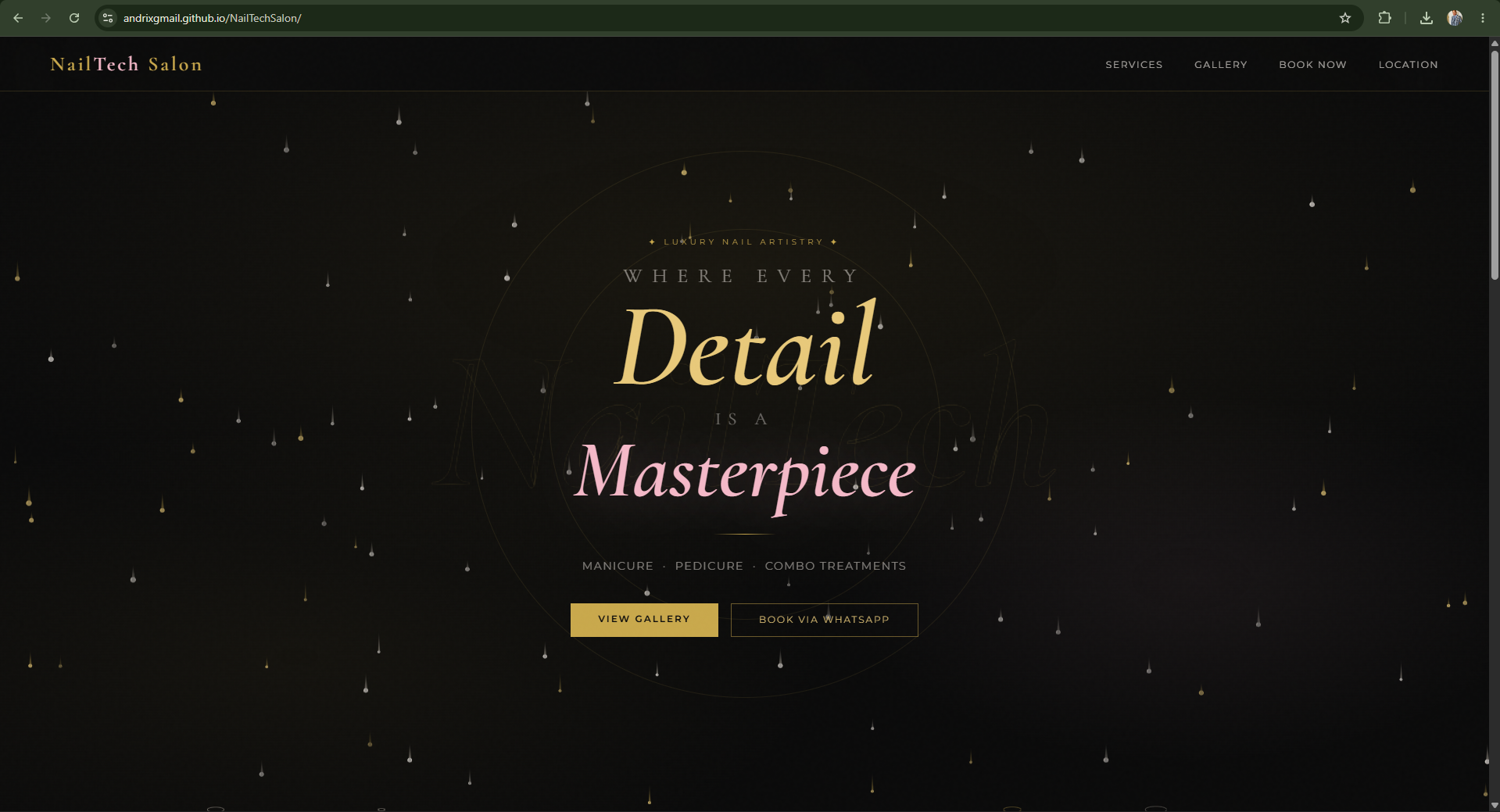 Nail Tech Salon website – services
